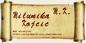Milunika Kojčić vizit kartica